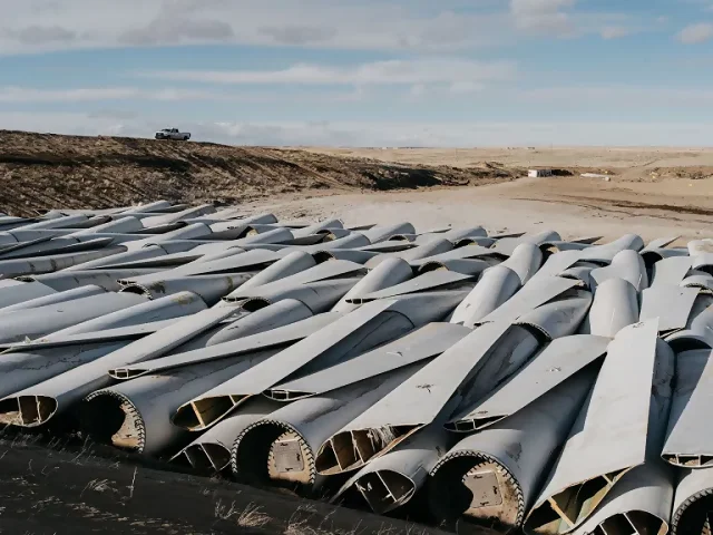 Burying wind turbine blades